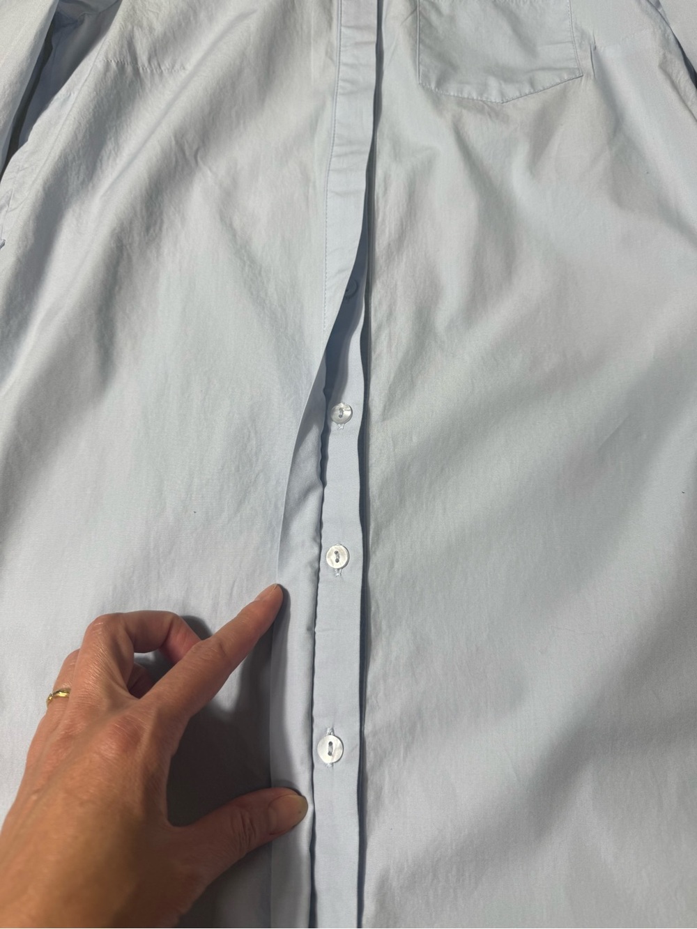 H&M Women’s Light Blue Long Sleeve Cotton Shirt Dress - Size 2 - Picture 4 of 16